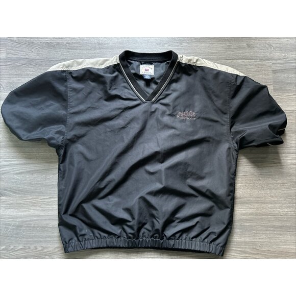 Cutter & Buck Large Black Poly Golf Jacket Shirt Kingwood Golf Club Logo - Picture 1 of 9